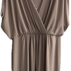 Jones New York Nude-Taupe V-Neck Dress